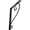 Ekena Millwork Edwards Wrought Iron Bracket, (Single center brace), Antiqued Warm Silver 1 1/2"W x 12"D x 15"H BKTM01X12X15SEDAWS - alternate 1